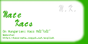 mate kacs business card